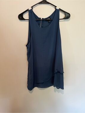 ANA A New Approach Blue Sleeveless Layered Tank Top Women’s Large